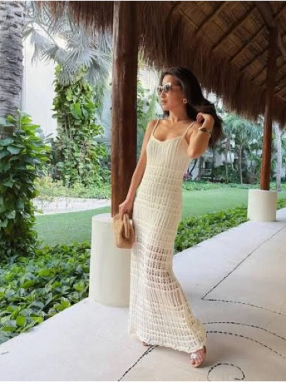 Abercrombie & Fitch crochet style maxi dress XS